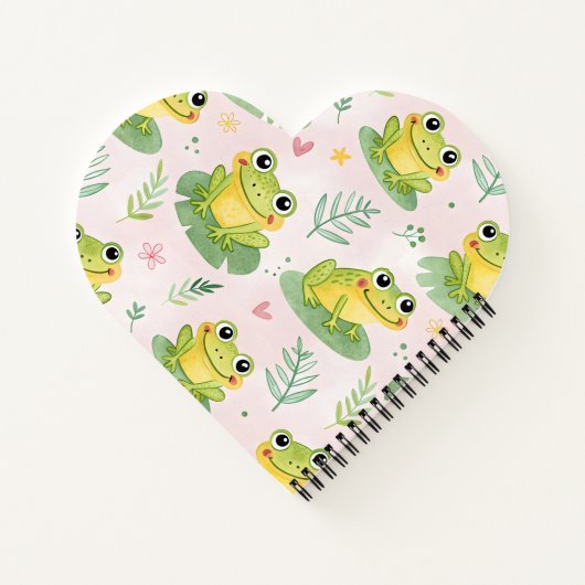 Cute frogs Pattern ノートブック (裏面)