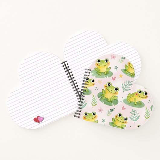 Cute frogs Pattern ノートブック (内部)