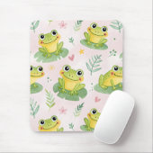 Cute frogs Pattern マウスパッド (マウス)