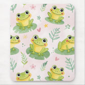 Cute frogs Pattern マウスパッド (正面)