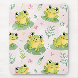 Cute frogs Pattern マウスパッド