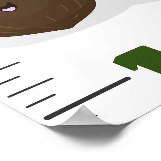 Cute fruit cartoon illustration growth chart ポスター (角)