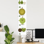 Cute fruit cartoon illustration growth chart ポスター (ホームオフィス)