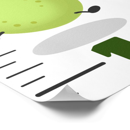 Cute fruit cartoon illustration growth chart ポスター (角)