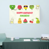Cute Fruit Funny Kids Birthday Party Signs Banner 横断幕 (トレードショー)