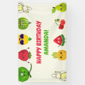 Cute Fruit Funny Kids Birthday Party Signs Banner 横断幕 (縦)
