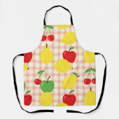 Cute Fruit Gingham Pattern エプロン (正面)