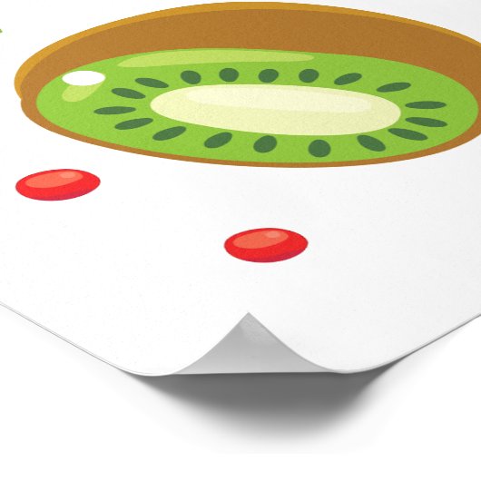 Cute Fruit pattern ポスター (角)