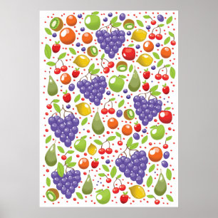 Cute Fruit pattern ポスター