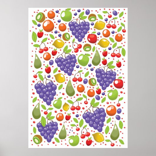Cute Fruit pattern ポスター (正面)