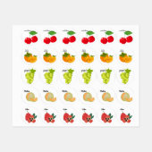 Cute Fruit Stickers Fun Designs School Labels ラベル (シート)