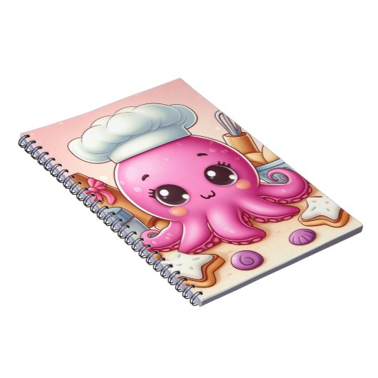 Cute fun baking octopus notebook ノートブック (右側)