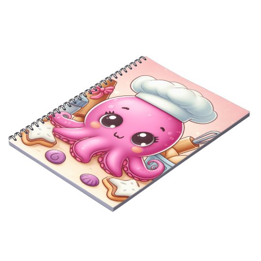 Cute fun baking octopus notebook ノートブック (左側)