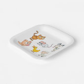 Cute Fun Farm Animals ペーパープレート (傾斜あり)