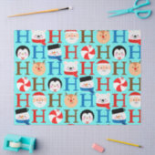 Cute Fun "Ho-Ho-Ho" Christmas Script Decoupage 薄葉紙 (クラフト)