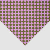 Cute Fun Modern Checkerboard Olive Lilac Geometric 薄葉紙 (詳細)