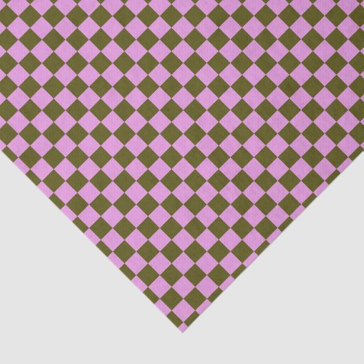 Cute Fun Modern Checkerboard Olive Lilac Geometric 薄葉紙 (詳細)