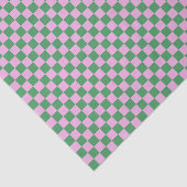 Cute Fun Modern Checkerboard Pink Green Geometric 薄葉紙 (詳細)