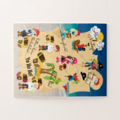 Cute Fun Personalized Pirate Treasure Map Photo ジグソーパズル (横)
