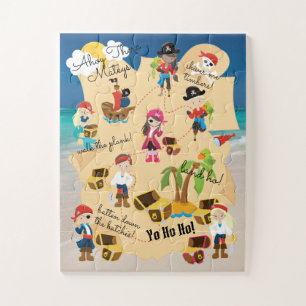 Cute Fun Personalized Pirate Treasure Map Photo ジグソーパズル