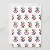 Cute Fun Robot Kid's Birthday 招待状 (裏面)