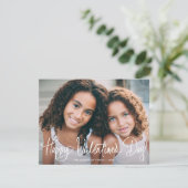 Cute Fun Script Happy Valentine's Day One Photo シーズンカード (スタンド正面)