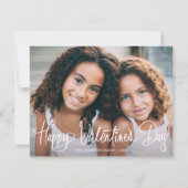 Cute Fun Script Happy Valentine's Day One Photo シーズンカード (正面)