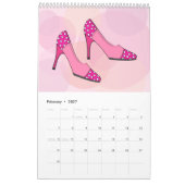 Cute Fun Shoe Calendar カレンダー (2月 2027)