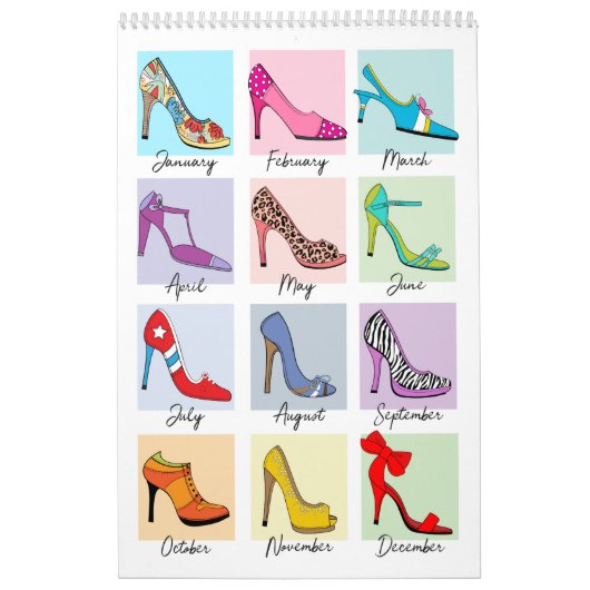 Cute Fun Shoe Calendar カレンダー (カバー)
