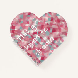 Cute fun slogan on pink heart ノートブック