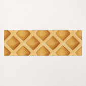 Cute Fun Waffle Pattern Monogram Yoga Mat ヨガマット (裏面(横))