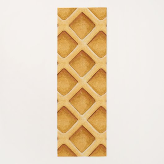 Cute Fun Waffle Pattern Monogram Yoga Mat ヨガマット (裏面)
