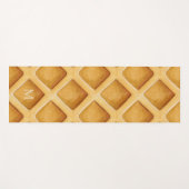 Cute Fun Waffle Pattern Monogram Yoga Mat ヨガマット (正面(横))