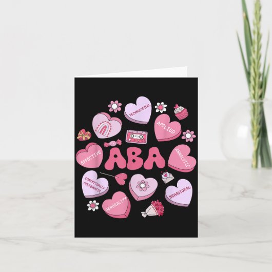 Cute Funny Aba Therapy Candy Heart Slp Behavior Va カード (正面)