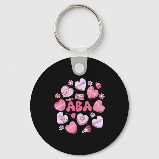Cute Funny Aba Therapy Candy Heart Slp Behavior Va キーホルダー (正面)