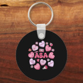 Cute Funny Aba Therapy Candy Heart Slp Behavior Va キーホルダー (正面)