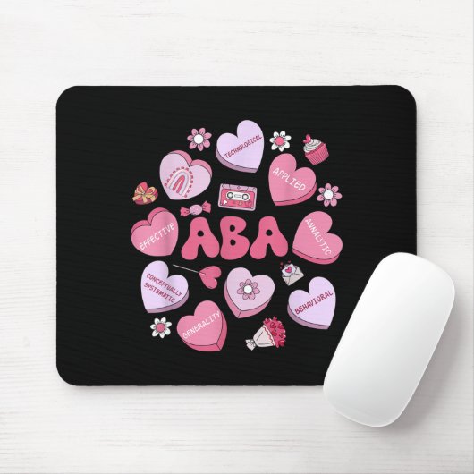 Cute Funny Aba Therapy Candy Heart Slp Behavior Va マウスパッド (マウス)