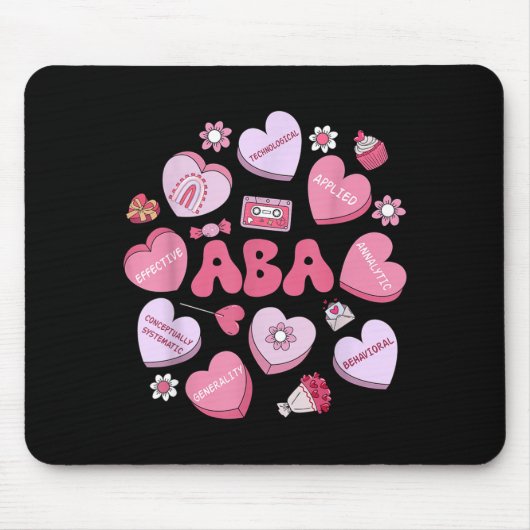 Cute Funny Aba Therapy Candy Heart Slp Behavior Va マウスパッド (正面)