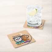 Cute Funny Alarm Clock Coffee Coaster スクエアペーパーコースター (インサイチュ)