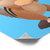 Cute funny big cheeks chipmunk cartoon  ポスター (角)