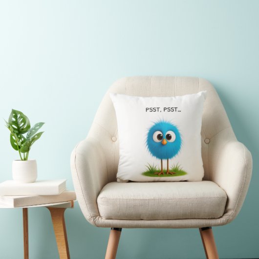 Cute Funny Bird Pillow PSST Design Gift for Home  クッション (椅子)