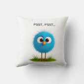Cute Funny Bird Pillow PSST Design Gift for Home  クッション (裏面)