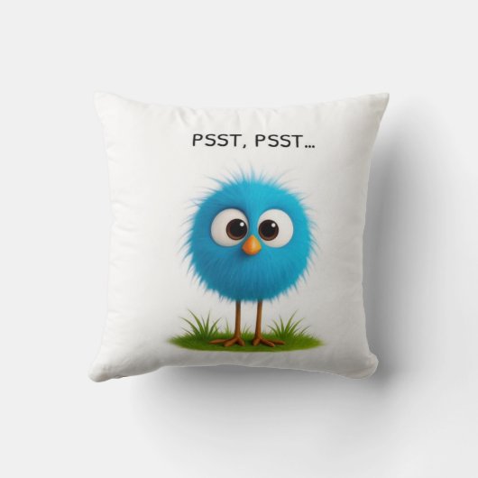 Cute Funny Bird Pillow PSST Design Gift for Home  クッション (裏面)