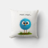 Cute Funny Bird Pillow PSST Design Gift for Home  クッション (正面)