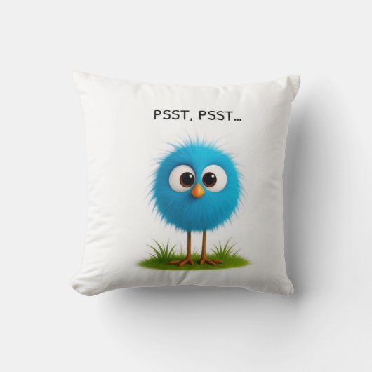 Cute Funny Bird Pillow PSST Design Gift for Home  クッション (正面)