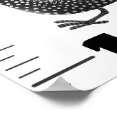 Cute funny birds cartoon growth chart ポスター (角)