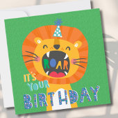 Cute Funny Birthday Lion kids カード