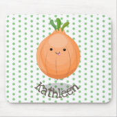 Cute funny brown onion cartoon illustration マウスパッド (正面)