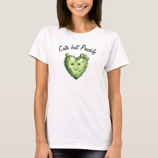 Cute Funny Cactus Heart Valentine's Day  Tシャツ
