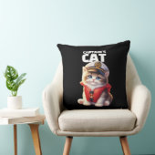 Cute Funny Captain's Cat in a Captain's Hat クッション (椅子)